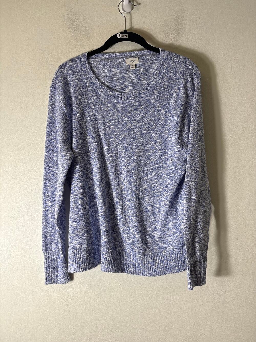 J.Crew Blue Heathered Long Sleeve Crew Neck Sweater Sz S